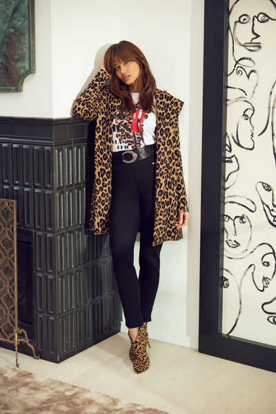 Leopard Print Open Front Cardigan Frank Lyman