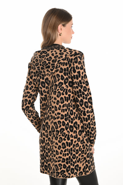 Leopard Print Open Front Cardigan Frank Lyman
