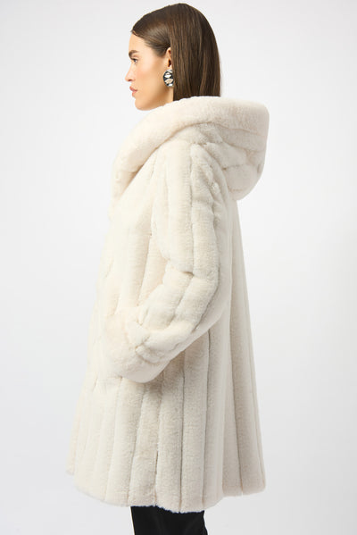 Faux Fur Reversible Hooded Coat Joseph Ribkoff