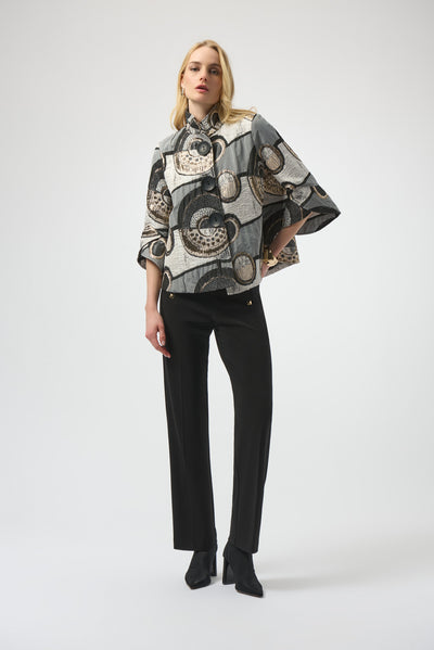 Abstract Jacquard Trapeze Jacket Joseph Ribkoff