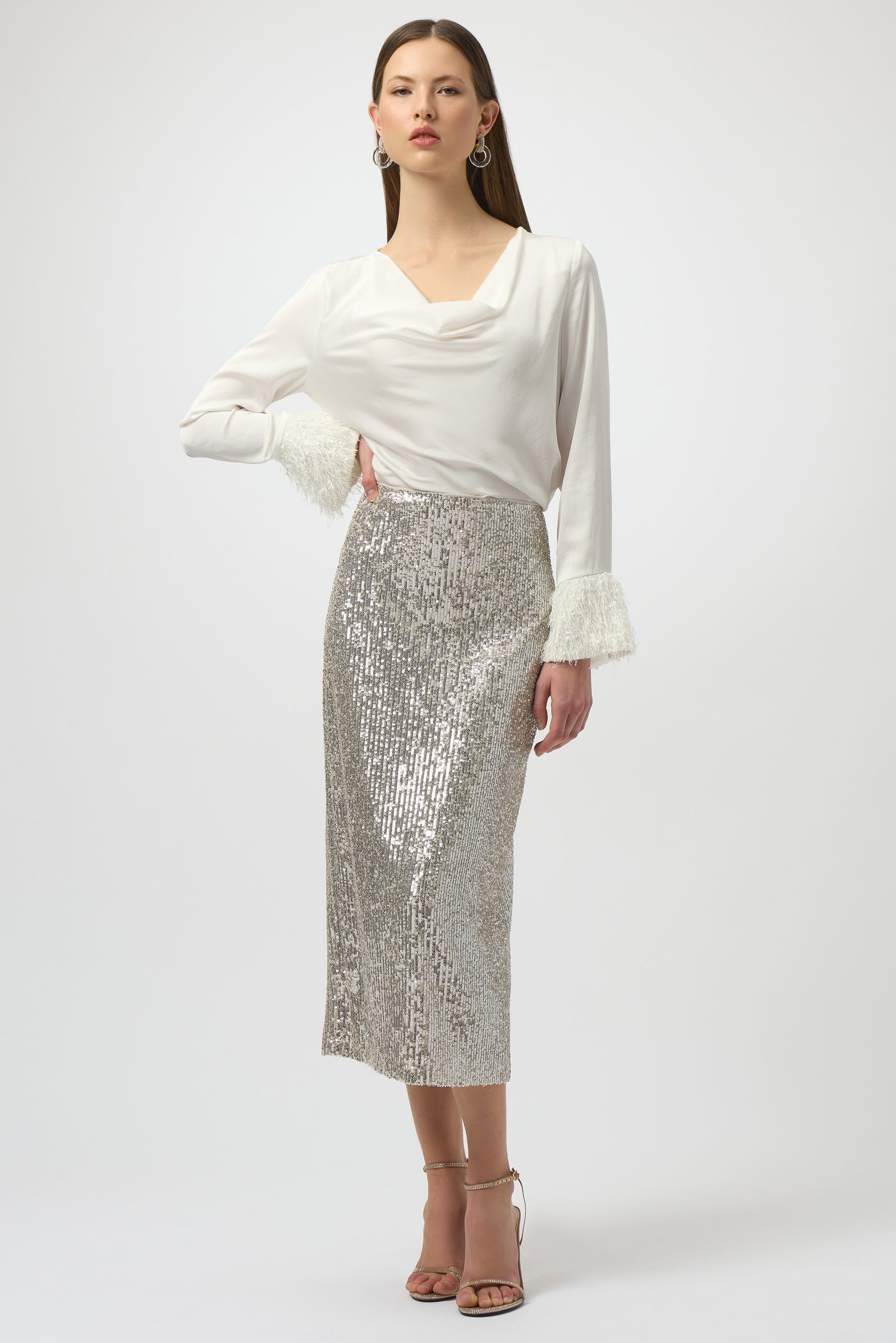 Sequined Pull-On Pencil Skirt Joseph Ribkoff