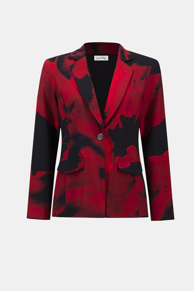 Silky Knit Abstract Print Straight Blazer Joseph Ribkoff