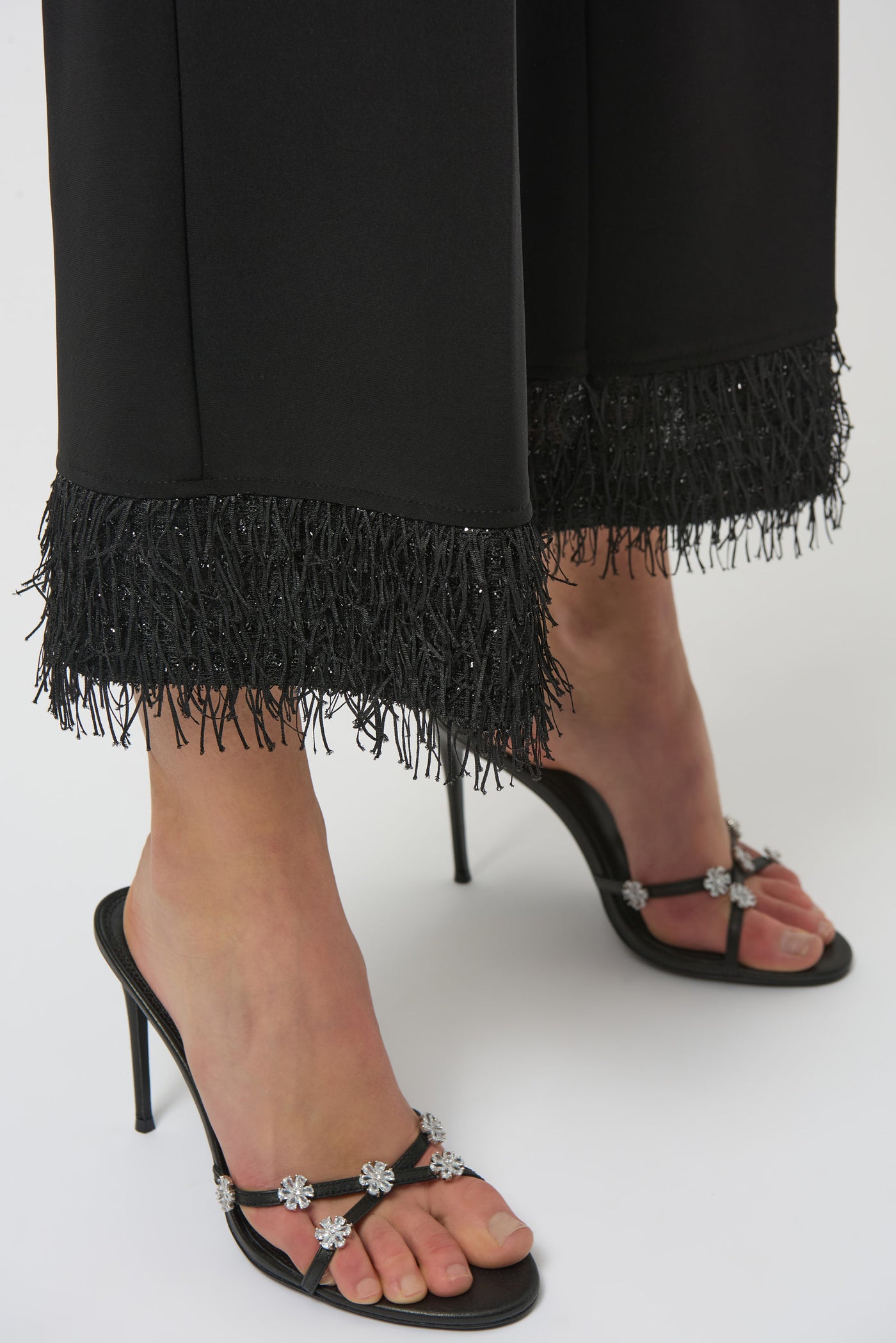Silky Knit Culotte with Novelty Fringe Hem Joseph Ribkoff