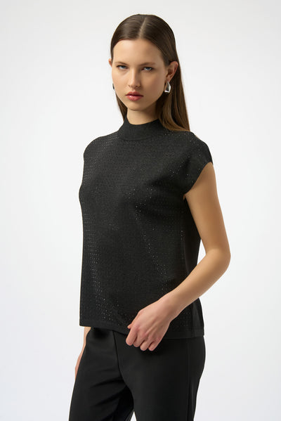 Sweater Knit Sleeveless Pullover with Iron-On Detail Joseph Ribkoff