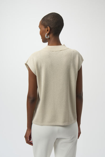 Sweater Knit Sleeveless Pullover with Iron-On Detail Joseph Ribkoff
