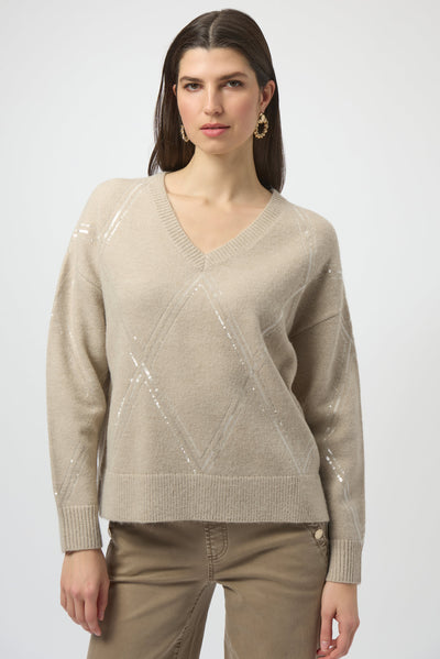 Sweater Knit Pullover with Sequins Joseph Ribkoff