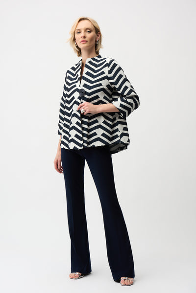 Geometric Jacquard Trapeze Jacket Joseph Ribkoff