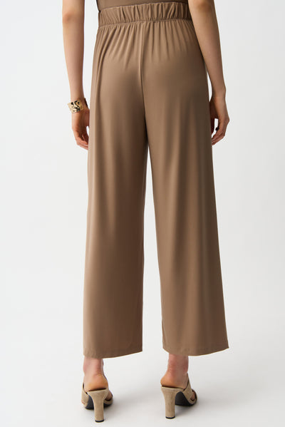 Silky Knit Wide Leg Pull-On Pants With Stripe Waistband Joseph Ribkoff