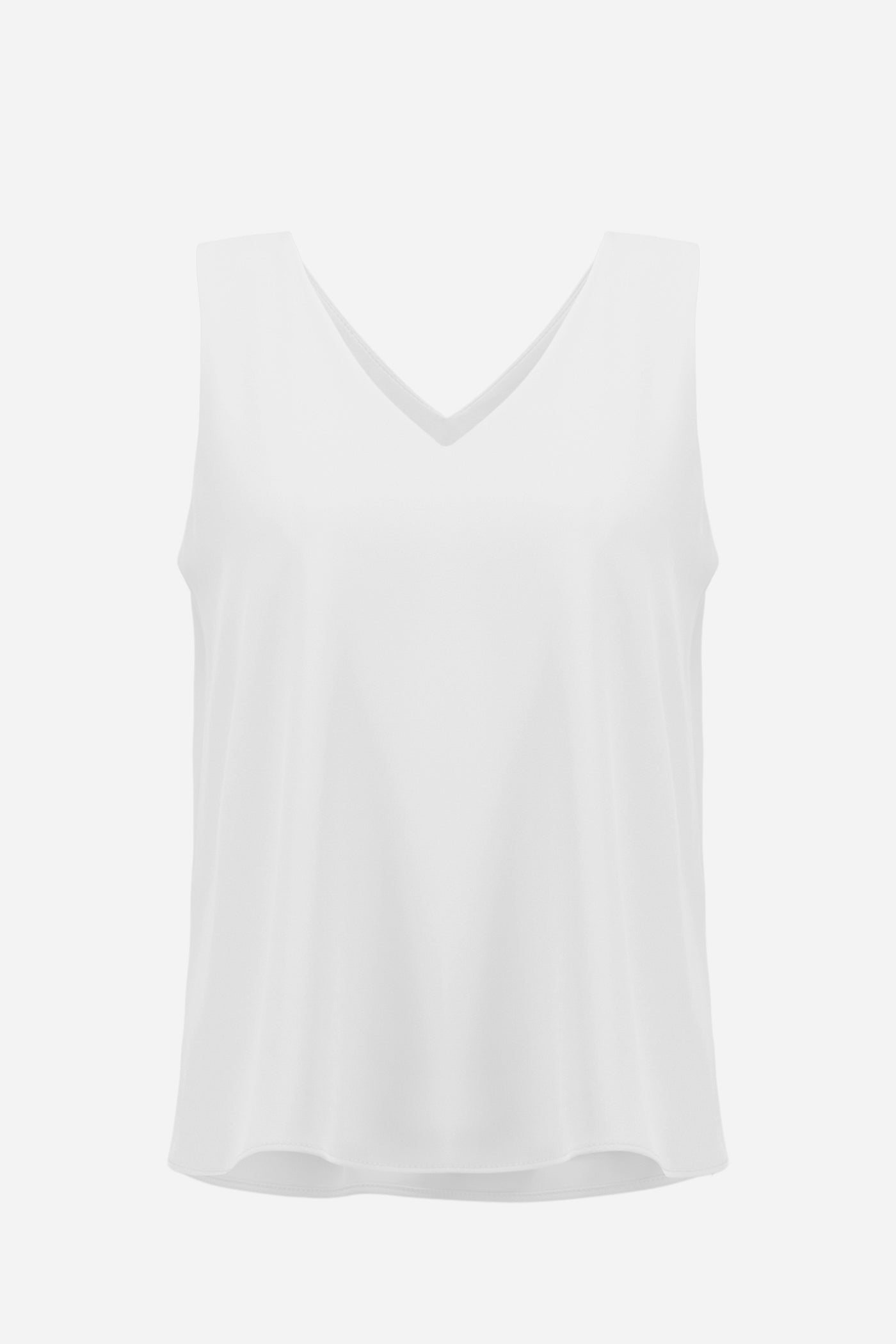 Woven Twill Sleeveless Straight Top With V-neckline Joseph Ribkoff