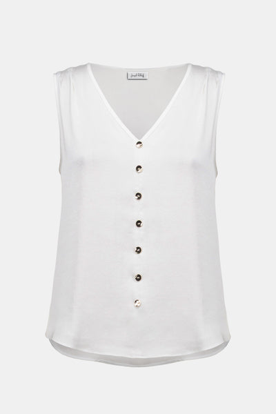 Recycled Satin Boxy Top With Gold Buttons Joseph Ribkoff