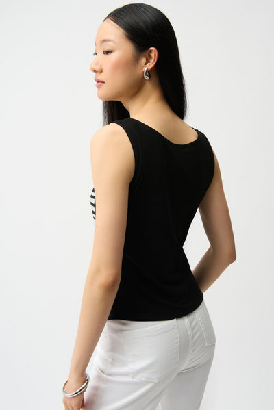 Cascade Knit Geometric Print Peplum Jacket and Camisole Set Joseph Ribkoff