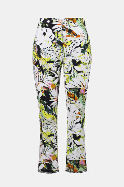 Millennium Tropical Print Pull-On Pants With Mesh Detail 261603 Joseph Ribkoff