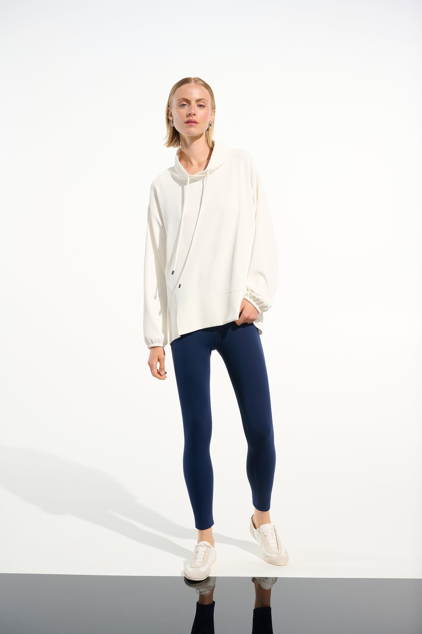 Woven Twill Boxy Tunic With Funnel Collar 261604 Joseph Ribkoff