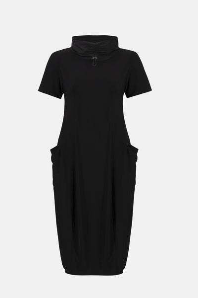 Silky Knit Cocoon Dress With Memory Funnel Collar Joseph Ribkoff