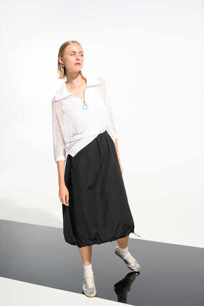 Vicscose Blend Boxy Sweater Knit With Zipped Neckline Joseph Ribkoff