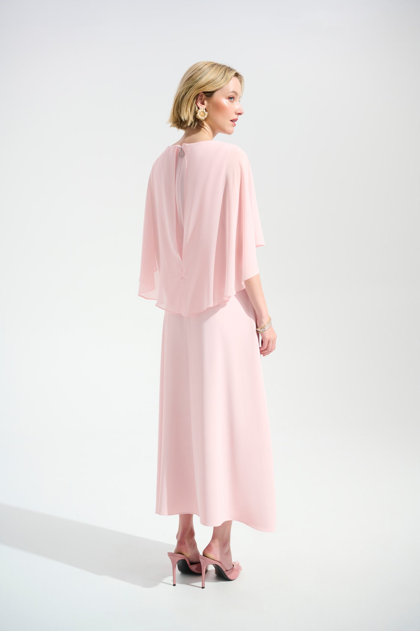 Signature | Woven Twill A-Line Dress With Chiffon Overlay Joseph Ribkoff