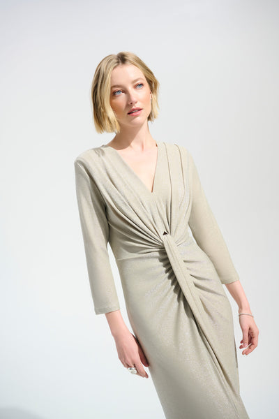 Sparkle Knit Sheath Gown With Draped Front Joseph Ribkoff