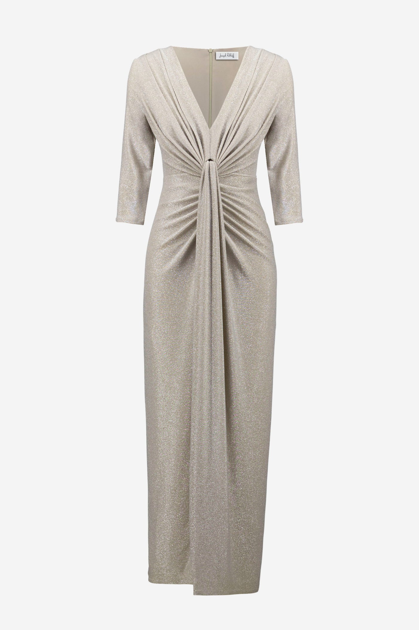 Sparkle Knit Sheath Gown With Draped Front Joseph Ribkoff