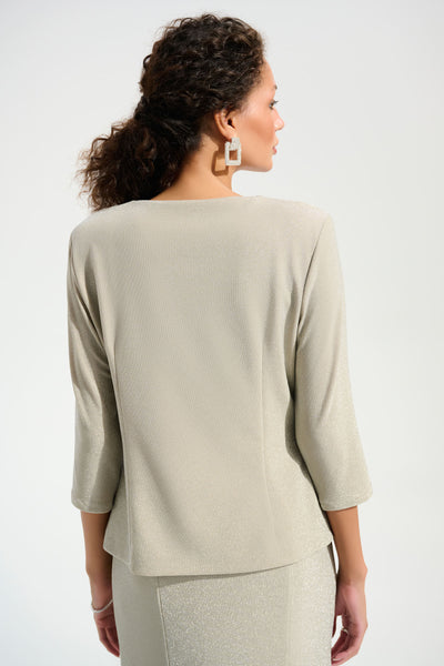 Sparkle Knit Fitted Jacket And Cami Set With Rhinestones Button Joseph Ribkoff