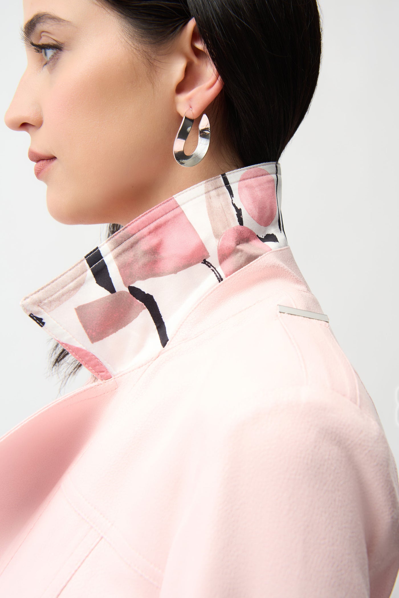 Foiled Faux Suede Fitted Jacket with Decorative Buckles Joseph Ribkoff