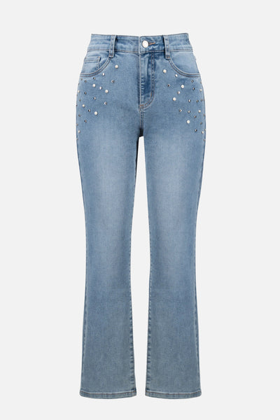 Slim Leg Jeans With Pearls and Studs French Dressing Jeans