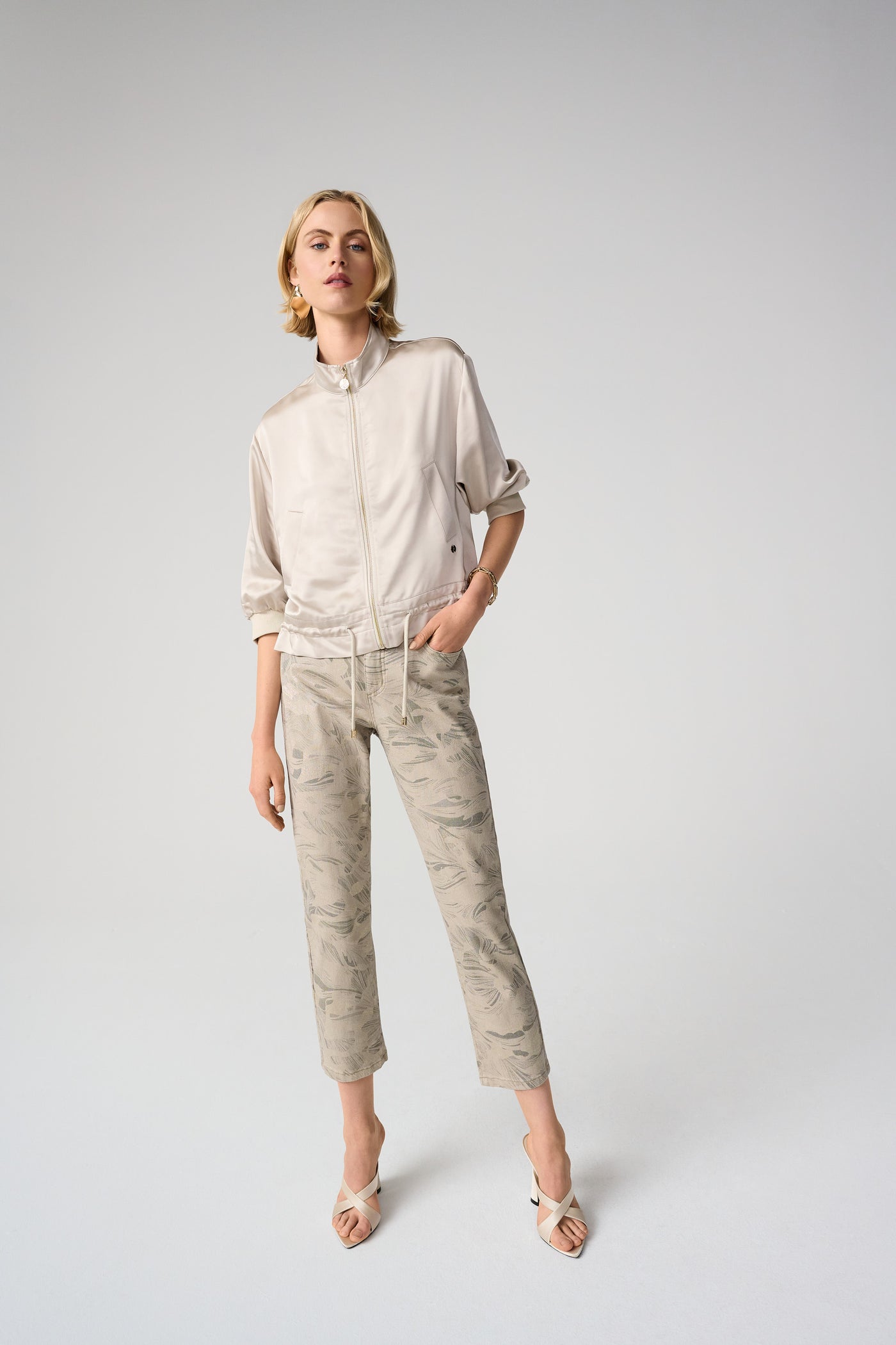 Metallic Abstract Print Slim Crop Jeans Joseph Ribkoff