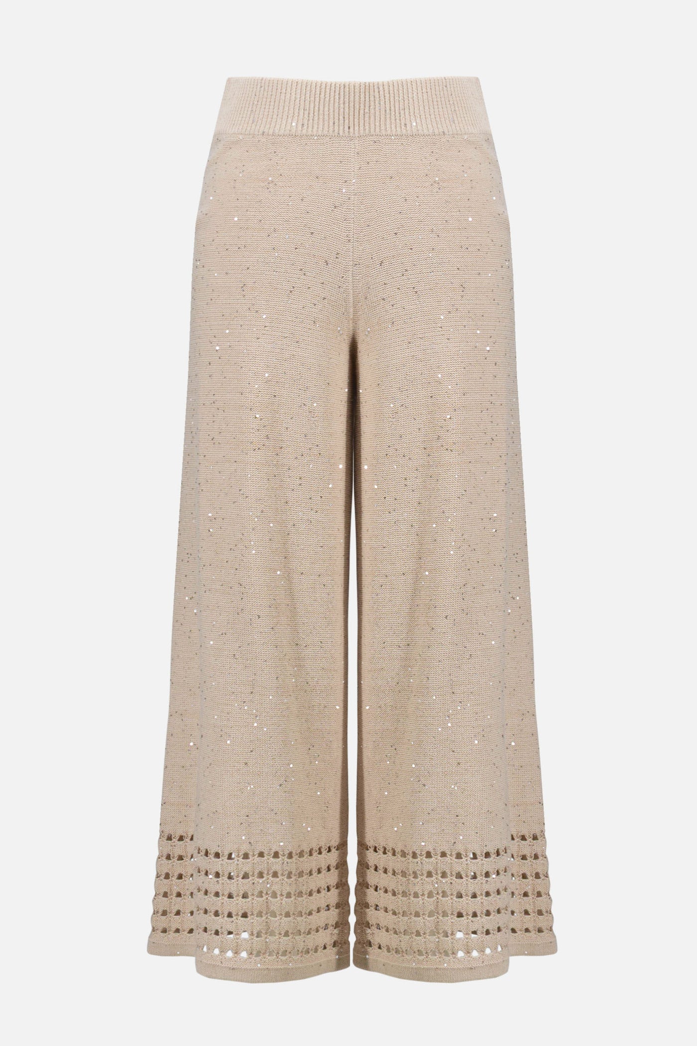 Sequins Yarn Culotte Pants With Open Stitch Border Joseph Ribkoff