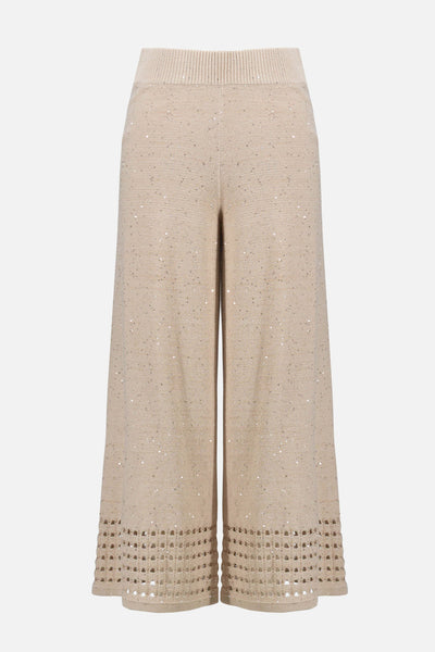 Sequins Yarn Culotte Pants With Open Stitch Border Joseph Ribkoff