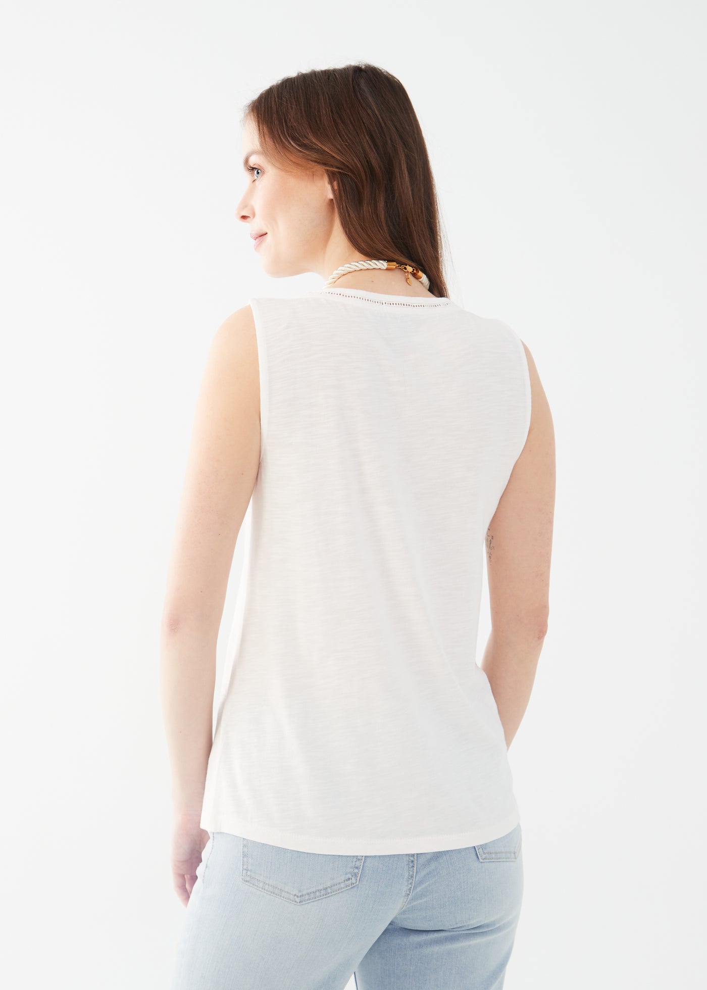 French Dressing Jeans Sleeveless V-Neck Top 