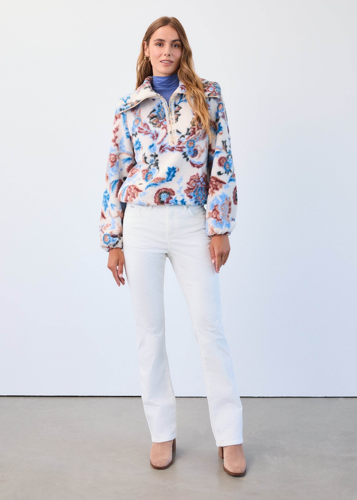 Long Sleeve 1/2 Zip Sherpa Popover Jacket - Dream Pants