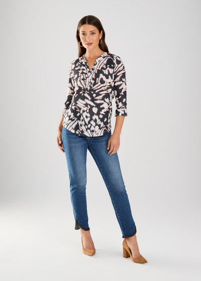 3/4 Sleeve Henley Top French Dressing Jeans