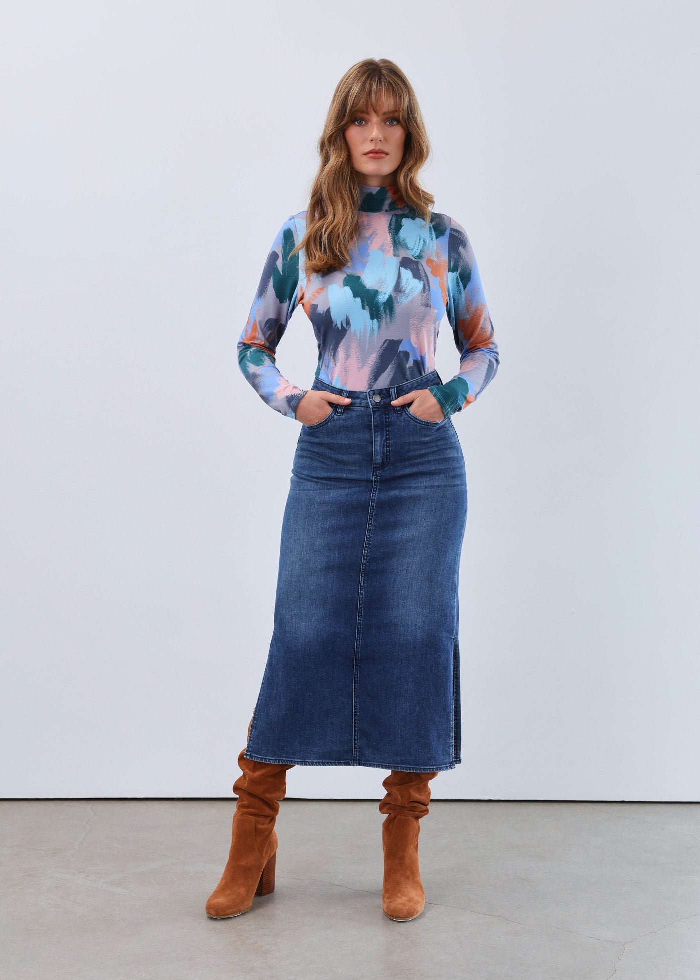 Long Sleeve Mock Neck Top - Dream Pants