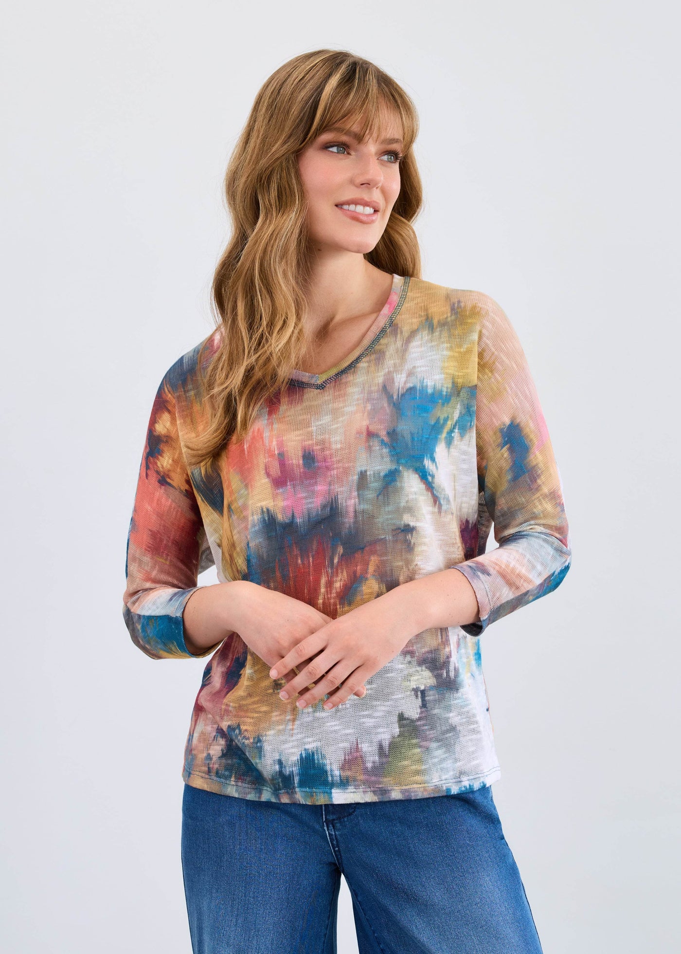 Dolman V-Neck 3/4 Sleeve Top - Dream Pants