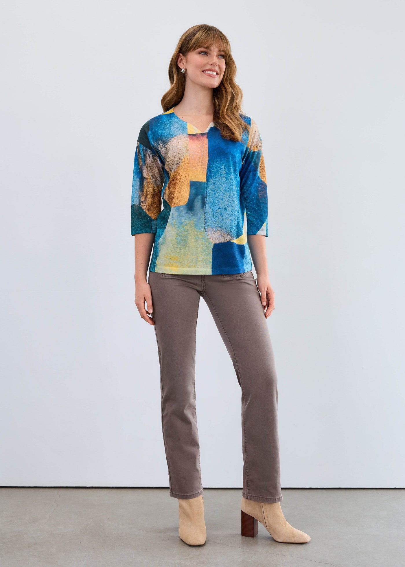 Drop Shoulder Notch Neck Top - Dream Pants