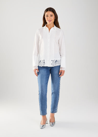 Long Sleeve Lace Detail Shirt French Dressing Jeans