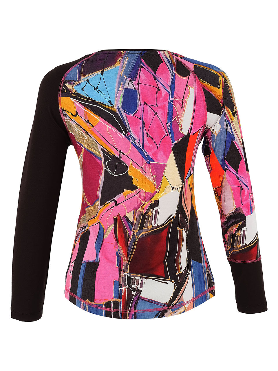 Abstract Face Print Long Sleeve Top Dolcezza