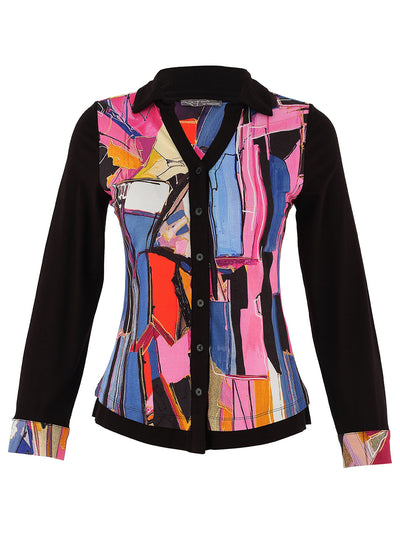 Abstract Face Print Blouse Dolcezza