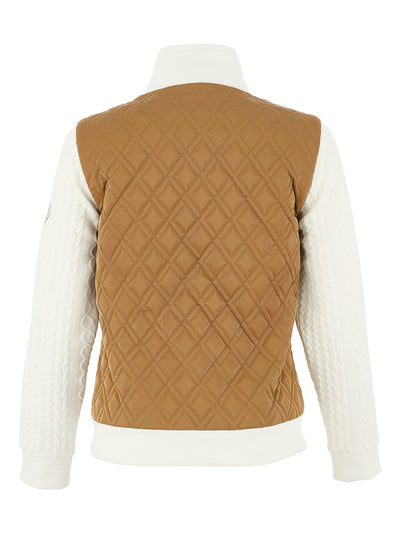 Quilted Zip-Up Jacket with Contrast Knit Sleeves Dolcezza