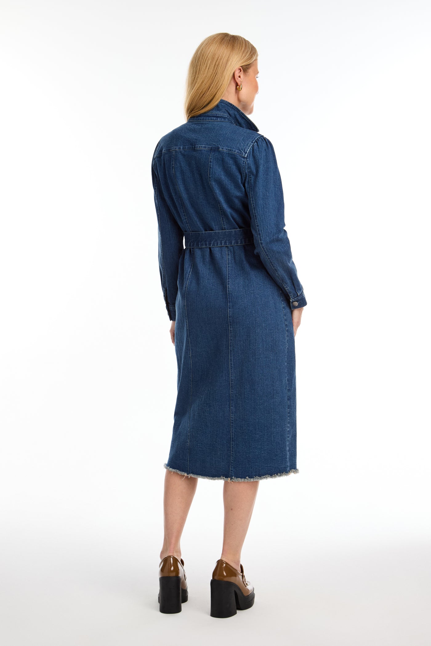 Denim Duster Midi Dress with Belt French Dressing Jeans