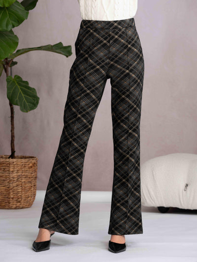 Plaid Straight-Leg Pants Alison Sheri