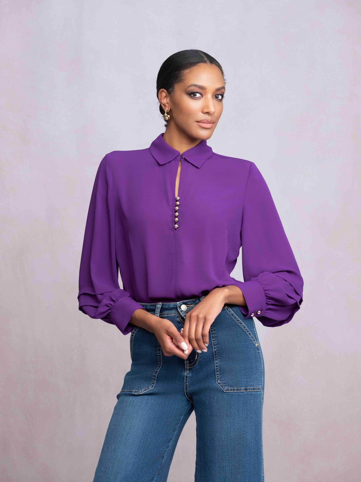 Elegant Button-Detail Blouse - Dream Pants