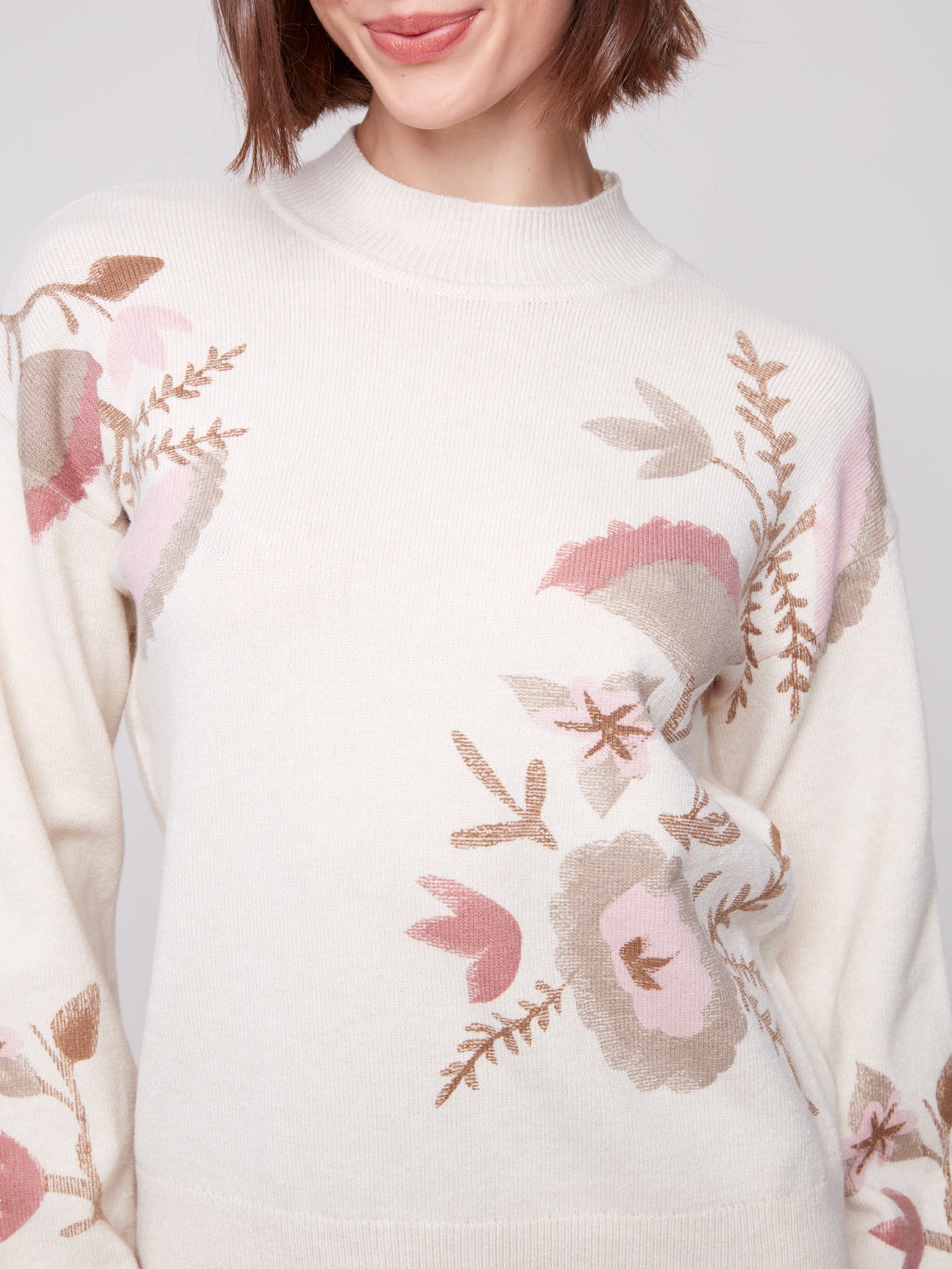 Printed Mock Neck Sweater Charlie B