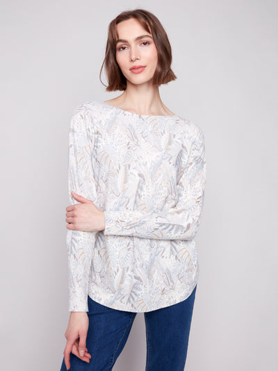 Printed Rounded Hem Sweater Charlie B