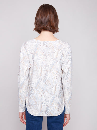 Printed Rounded Hem Sweater Charlie B