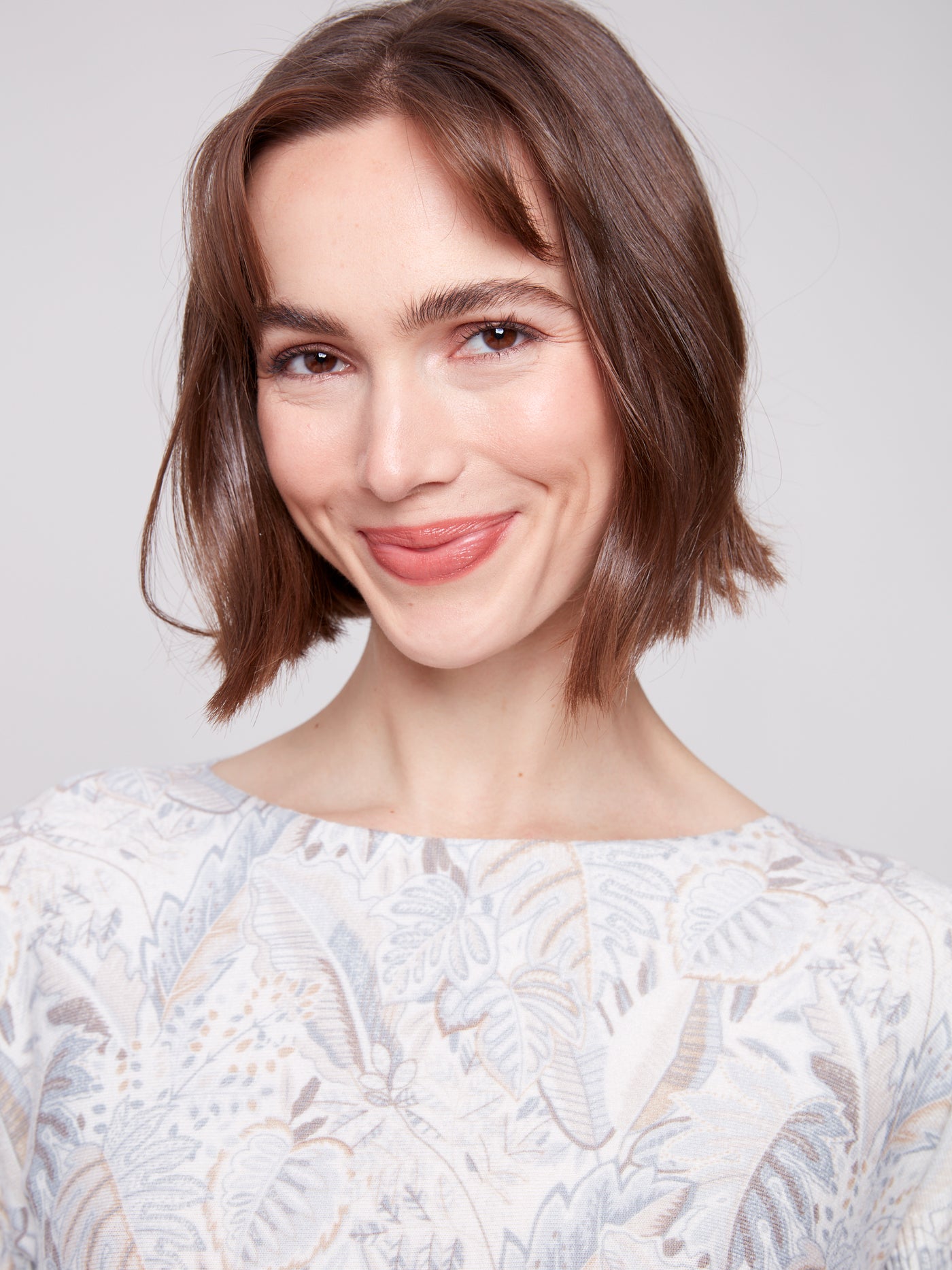 Printed Rounded Hem Sweater Charlie B