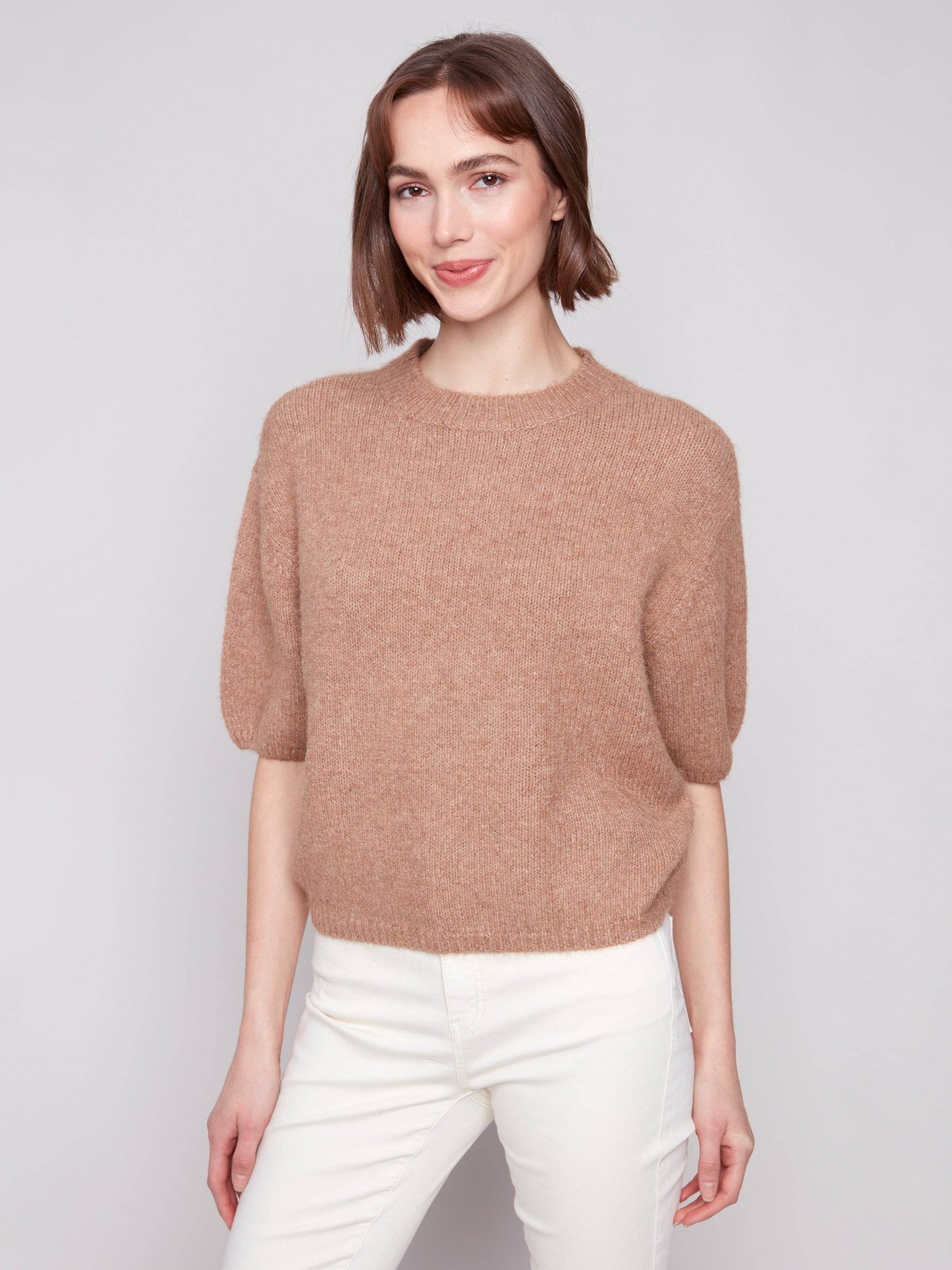Balloon Elbow Sleeve Knit Sweater - Dream Pants