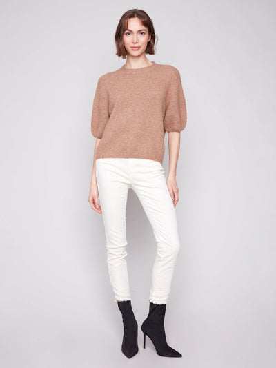 Balloon Elbow Sleeve Knit Sweater - Dream Pants