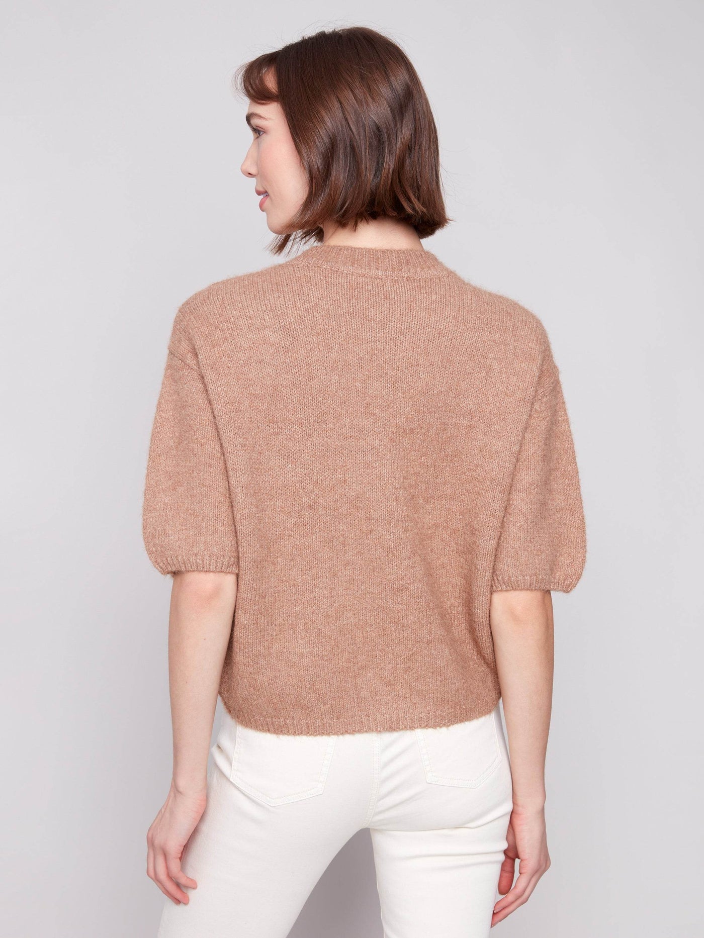 Balloon Elbow Sleeve Knit Sweater - Dream Pants