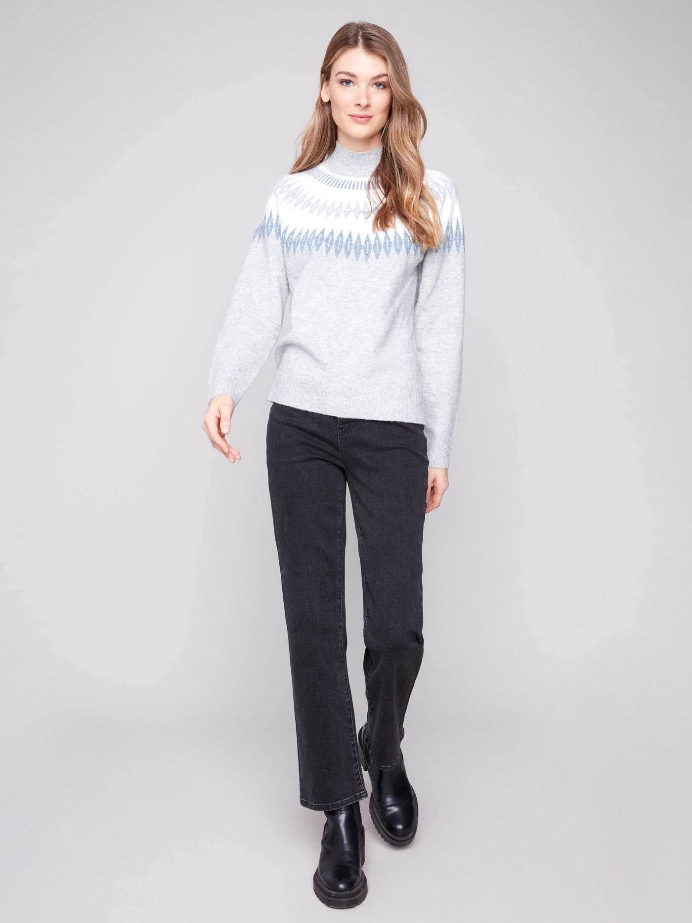 Après-Ski Jacquard Mock Neck Sweater - Dream Pants