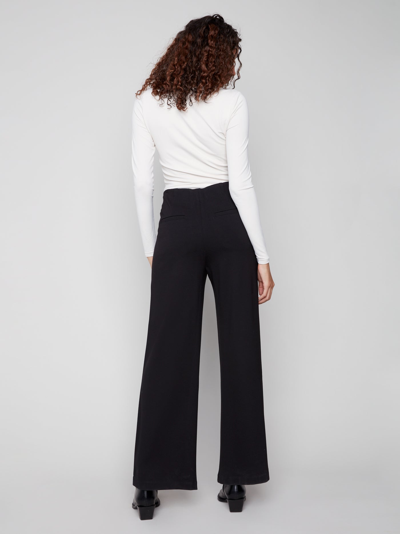 Pull-On Ponte Wide Leg Pants Charlie B